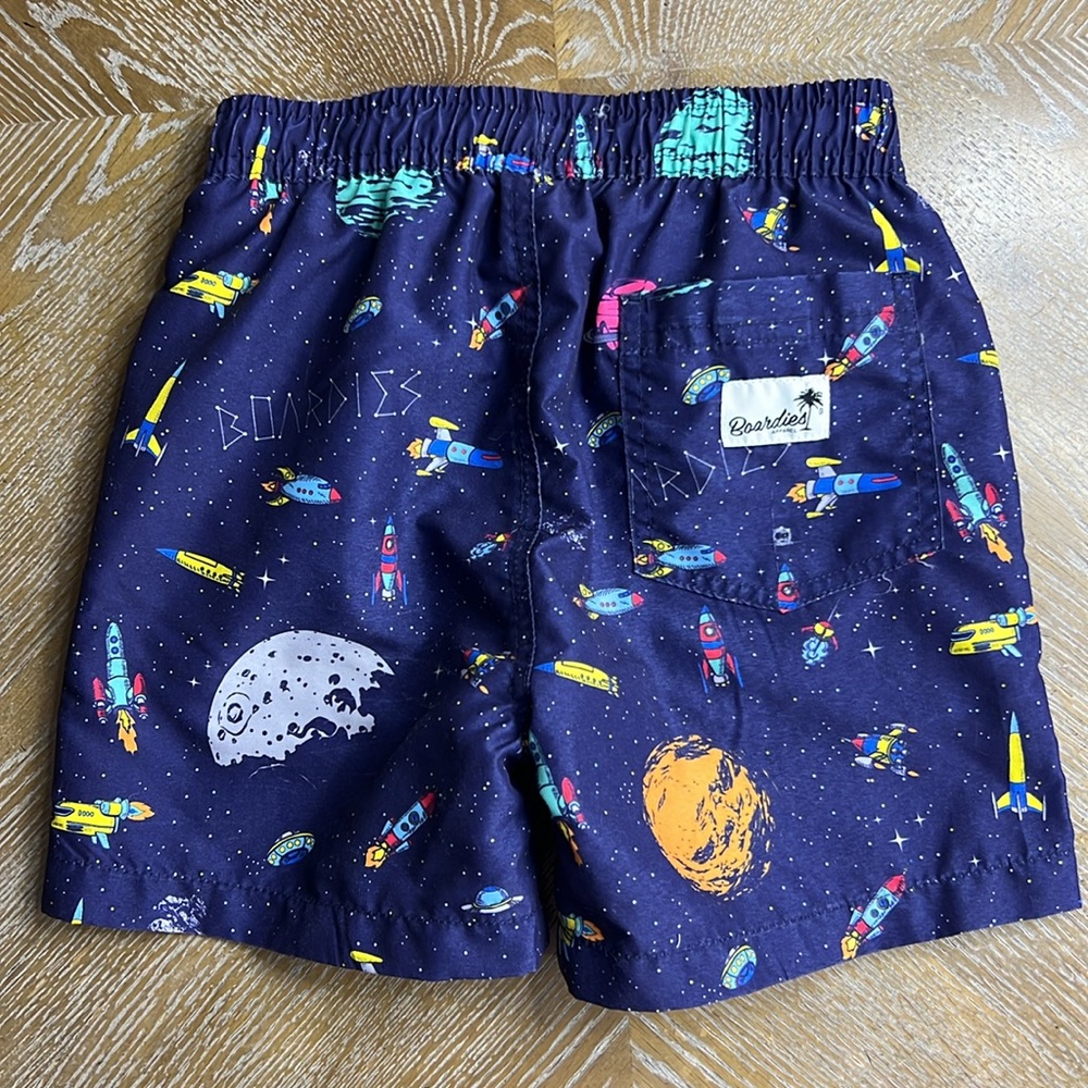 BOARDIES Little Boy Space Print Blue Swim Shorts 5-6 - Picture 2 of 10